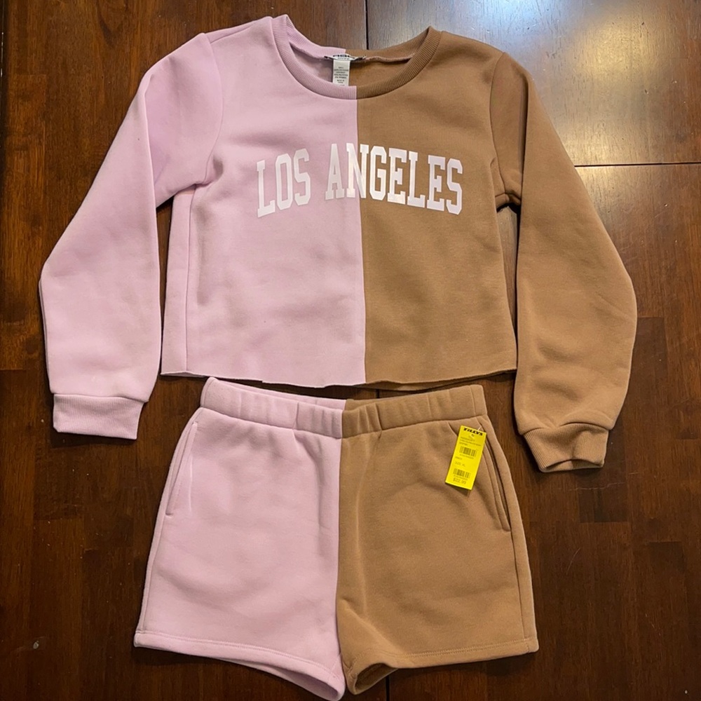 Girls Xl RSQ sweatshirt and shorts set